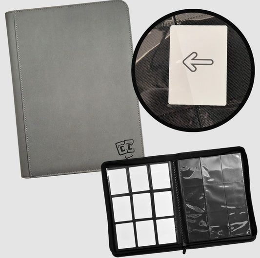 TCG Guru 9-Pocket Zipper Binder Xenon Grey